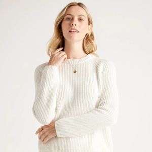 Quince 100% Organic Cotton Fisherman Sweater Ivory